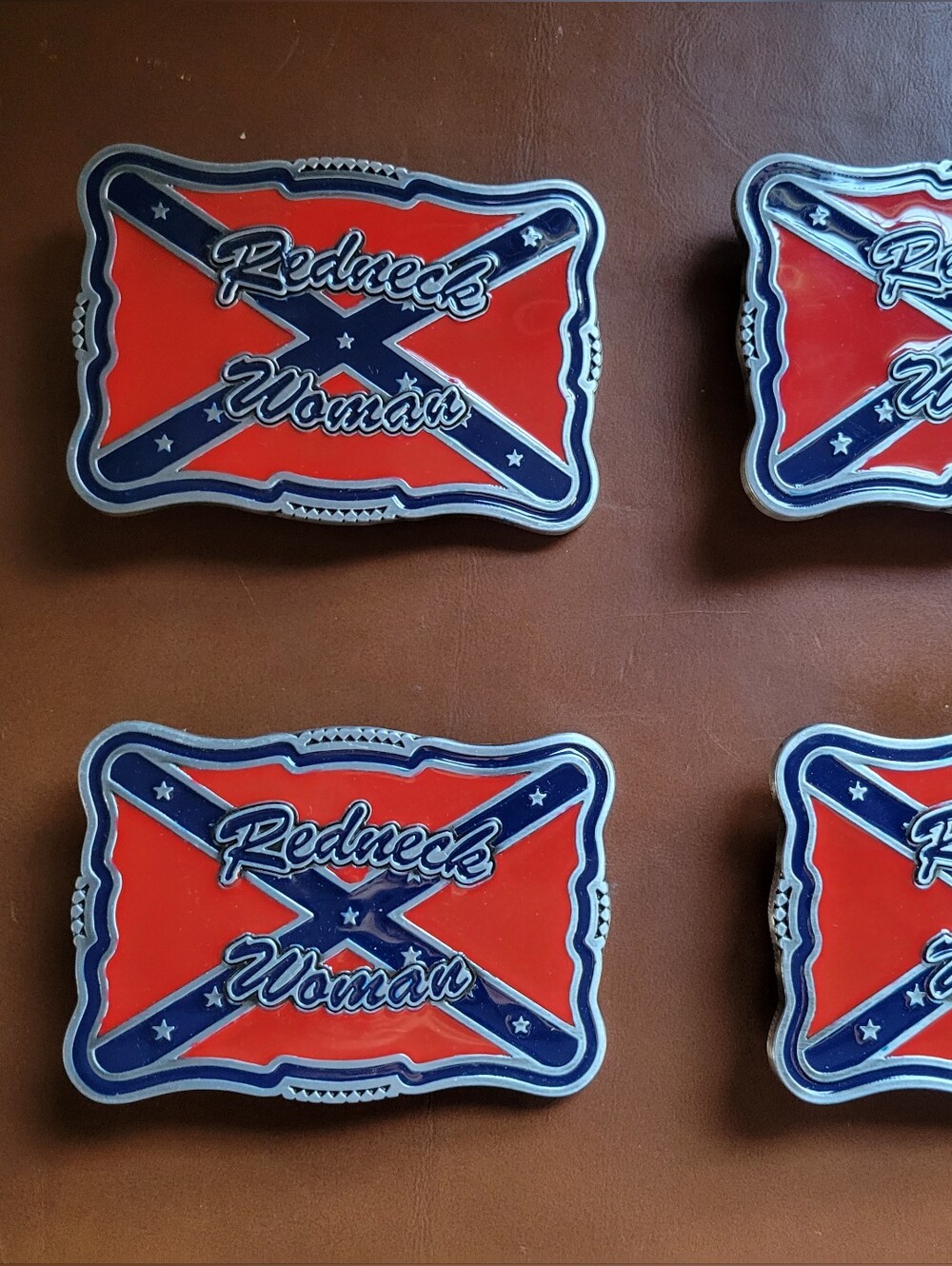 1 Rebel Flag and "Redneck Woman" Cowboy Belt Buckle